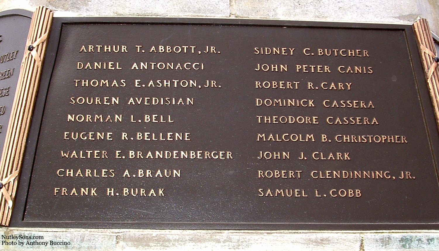 WW2 Memorial to the Fallen, Nutley, NJ, one panel