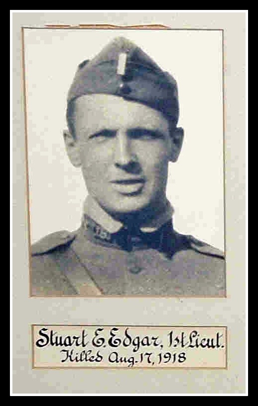 Stuart E. Edgar, d Aug 17 1918, Nutley, NJ, KIA WWI